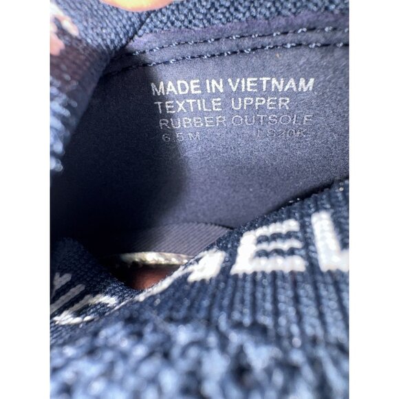 MICHAEL KORS Hilda Knit Sock Leather Wedge Sneaker Trainer Navy Silver Red 6.5 - Picture 8 of 10